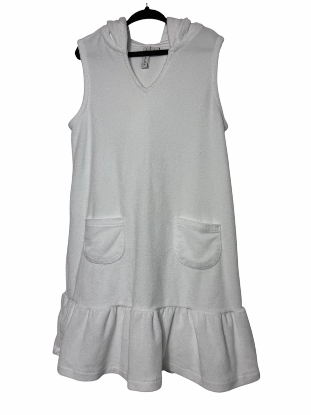 Janie and Jack White Hooded Terry Swim Cover-Up Girls Size 7
